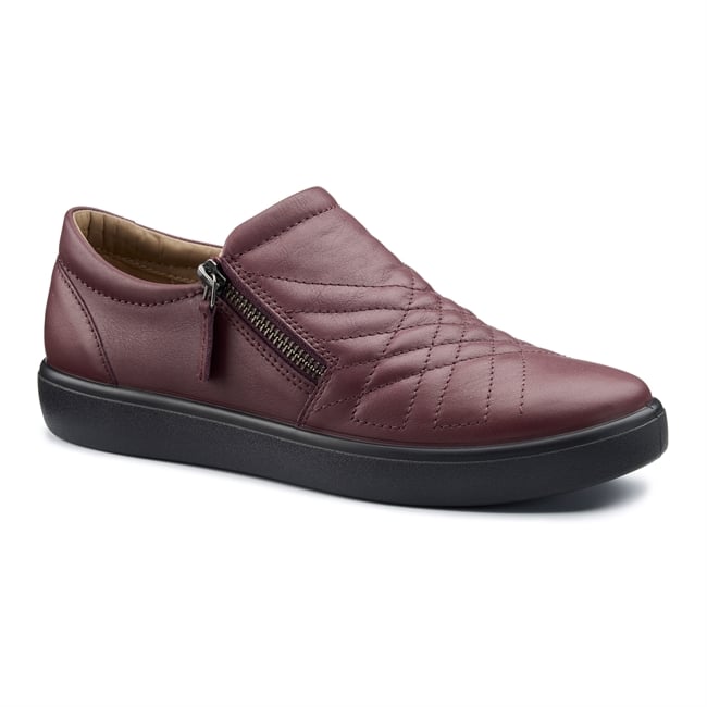 Maroon Women's Quilted Slip-on Trainer Poppy Trainers Hotter UK