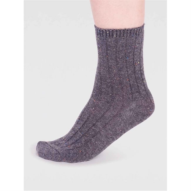 Ryleigh Ribbed Wool Blend Fleck Socks