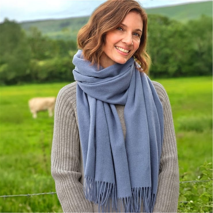 blue wool scarf