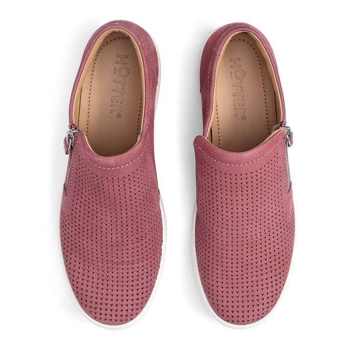 Dark Rose | Women's Trainer With Side Zip | Daisy Trainers | Hotter UK