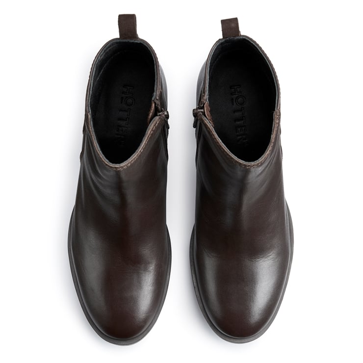 Brown Women's Leather Block Heel Boot Delight Boots Hotter UK