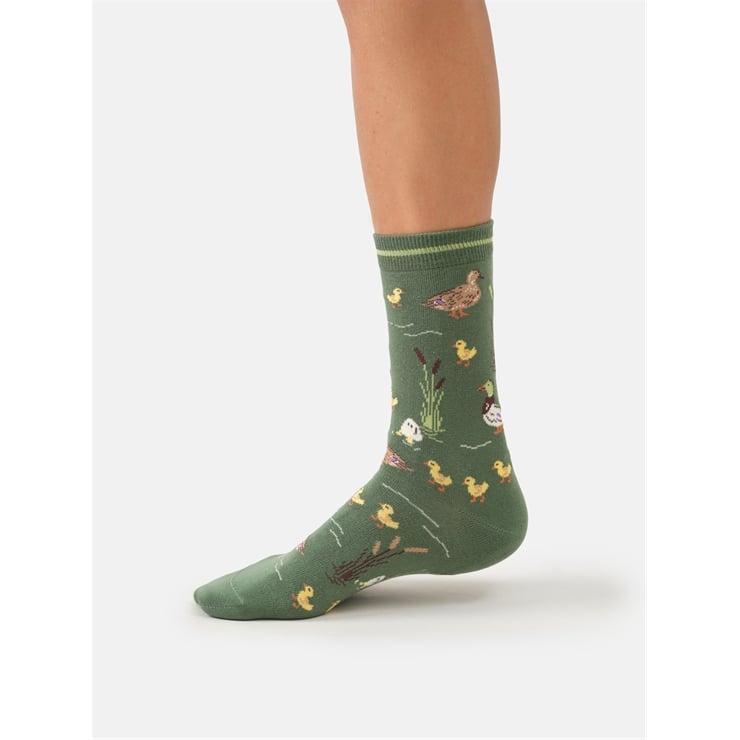 Ducks, Ripples and Reeds cotton socks