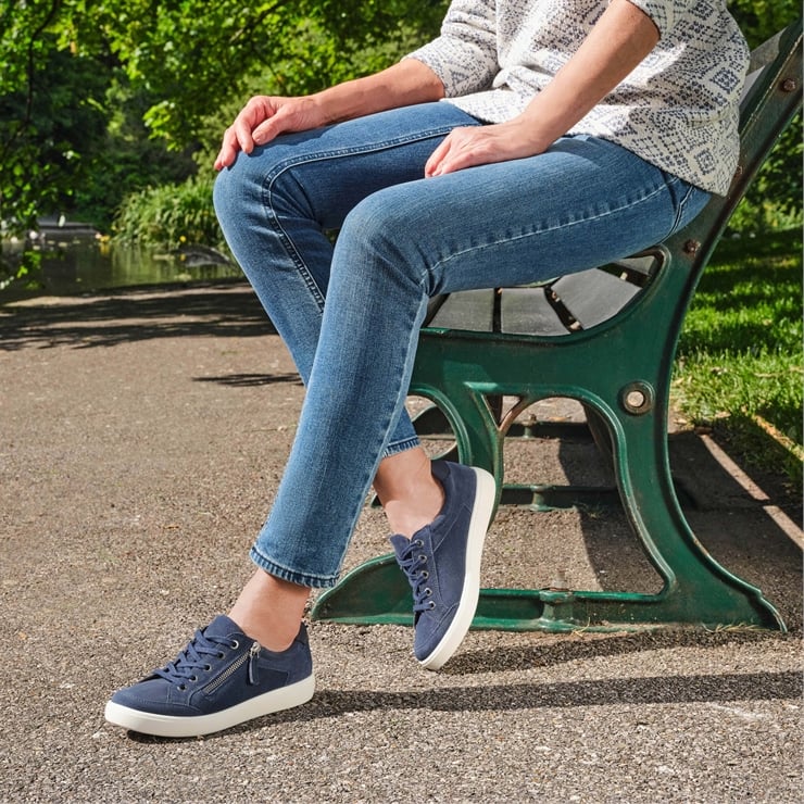 Jeans Navy Canvas Sneakers Blue Denim Navy Women's Casual Sneakers