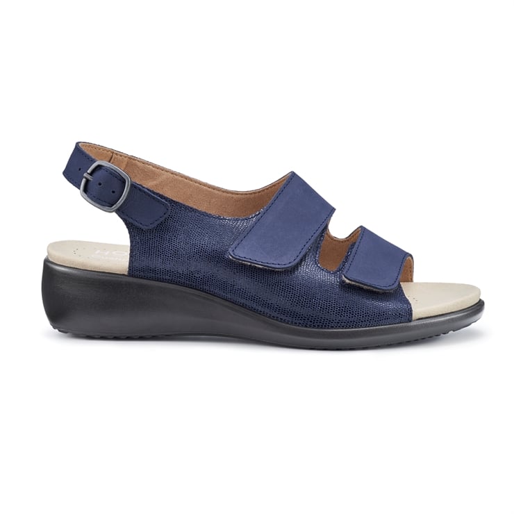 Denim Navy Lizard Women's Adjustable Low Wedge Sandal Easy II