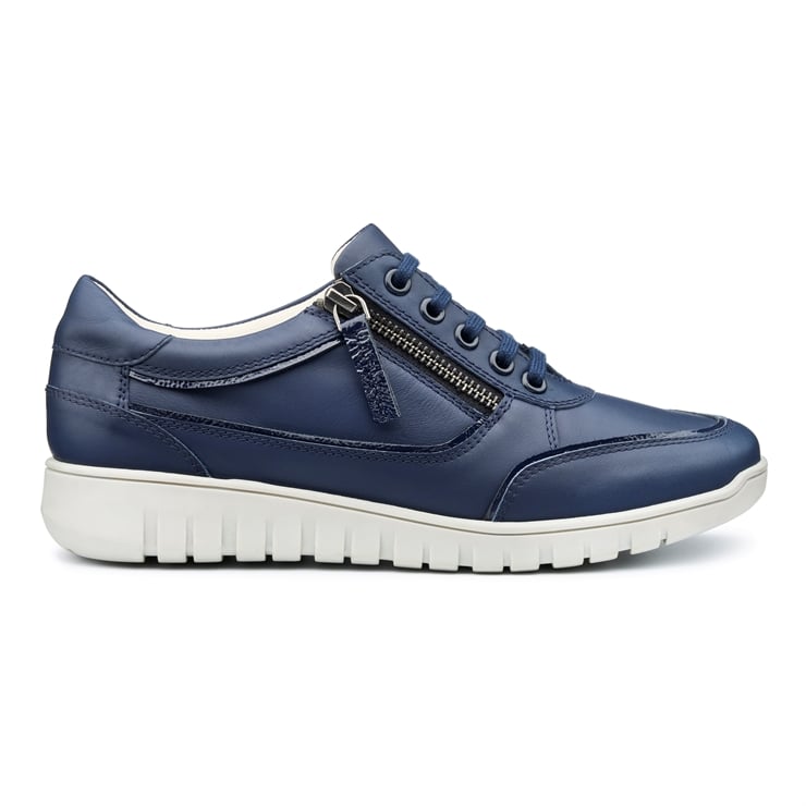 French Navy Women's Smooth Leather Trainers Orbit Trainers