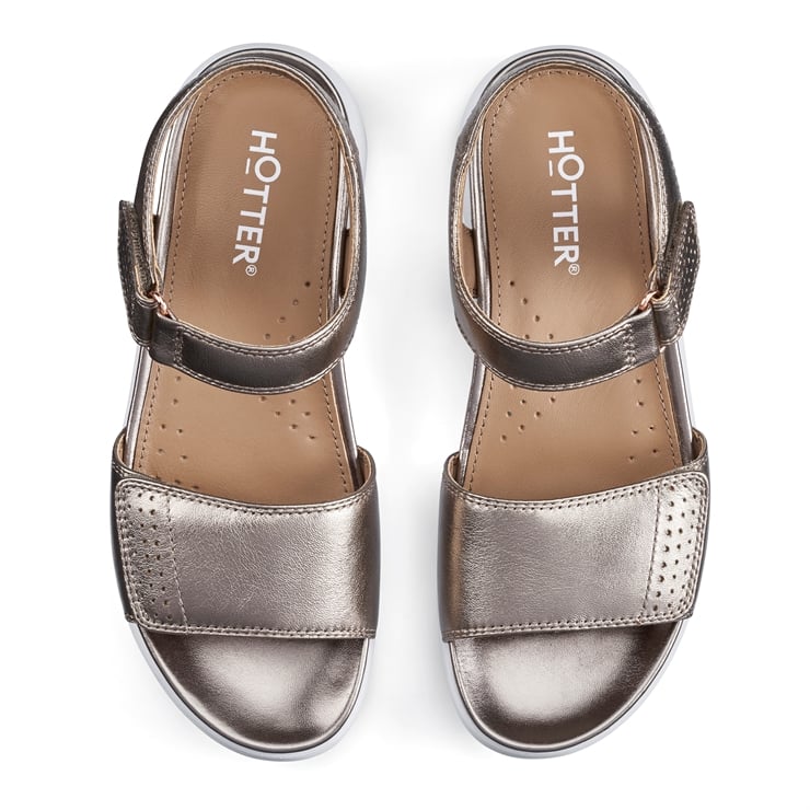 Rose Gold Women's Adjustable Leather Sandal Saunter Sandals