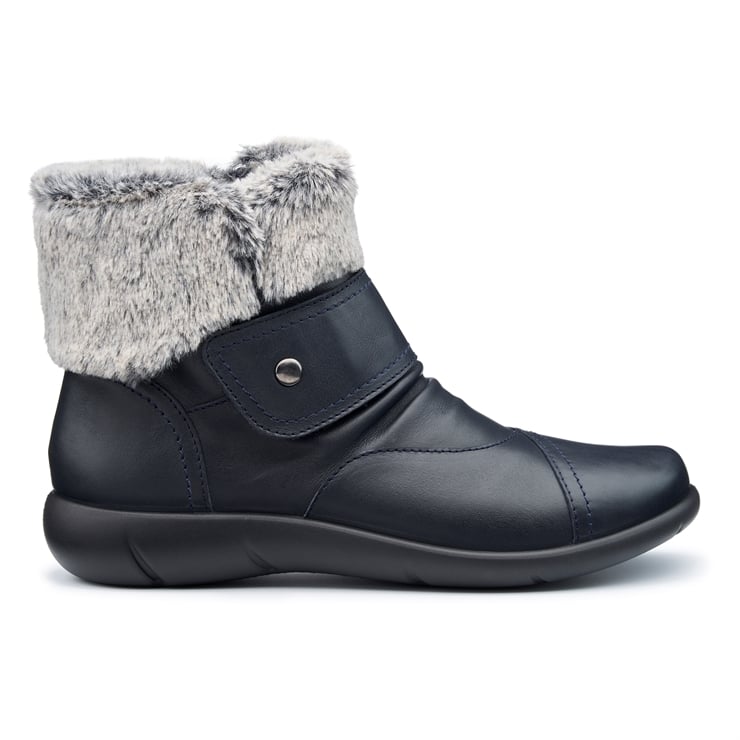 Navy Women's Faux Fur Boots Stirling Boots Hotter UK