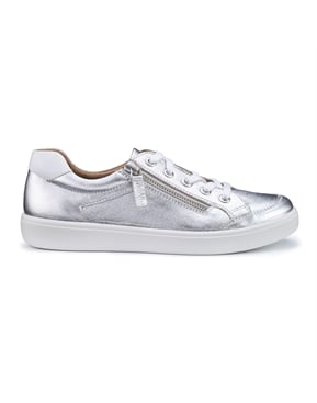 Silver Metallic / White | Women's Casual Sneaker With Side