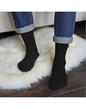 Men's Wool Cashmere Socks- Black