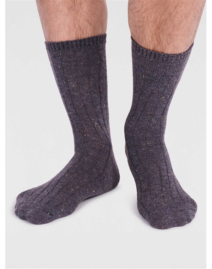 Aaron Ribbed Wool Blend Fleck Socks
