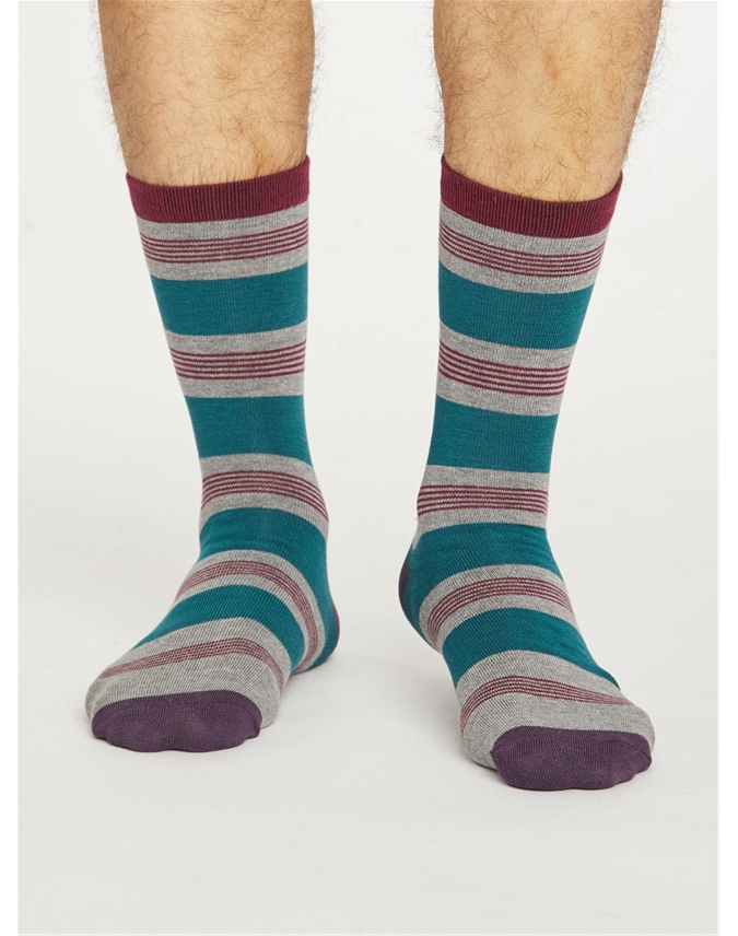 Mid Grey Marle | Jesper Stripe Socks |Hotter UK