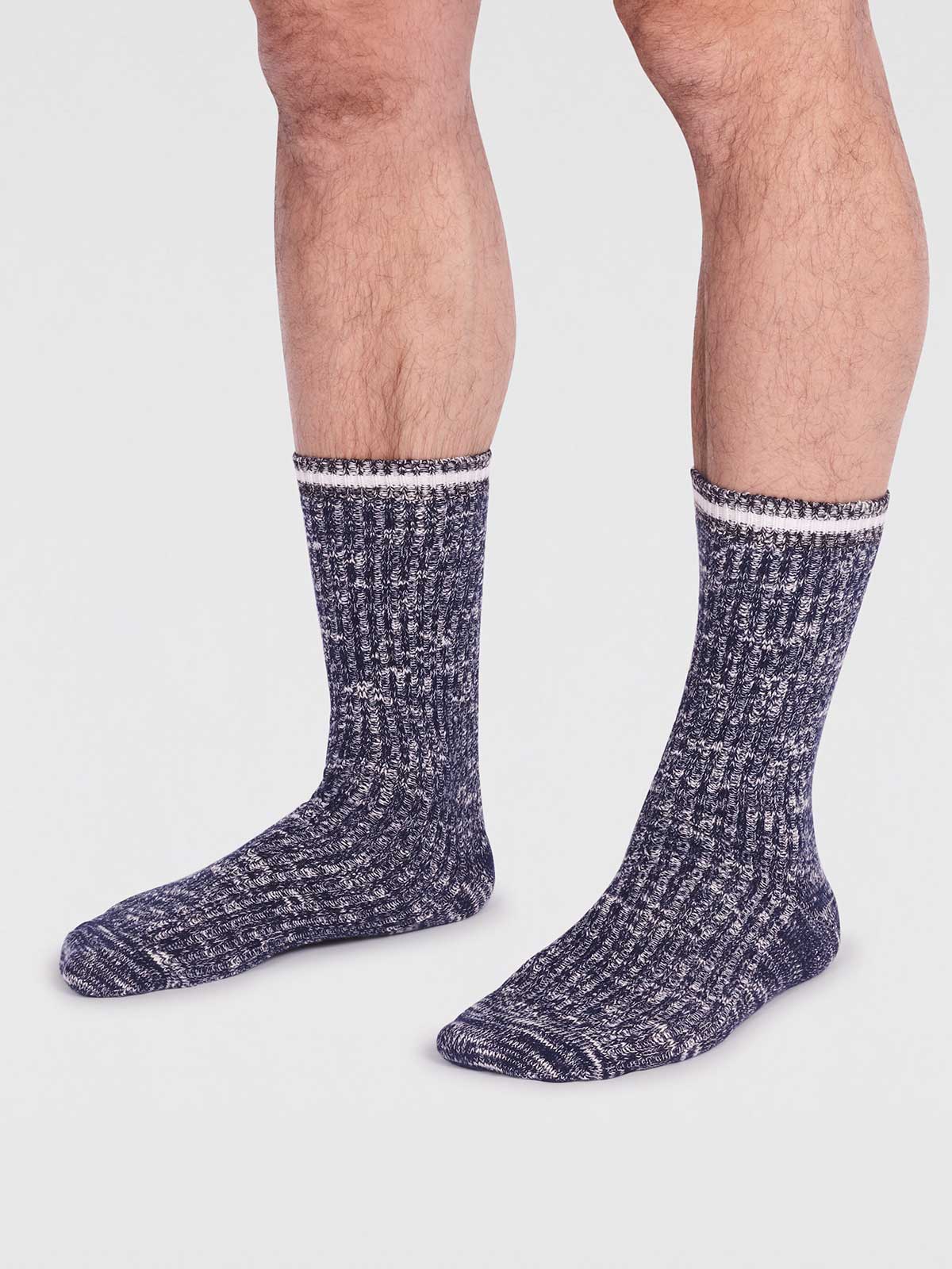 Navy | Phillip Organic Cotton Fleck Socks | Hotter UK