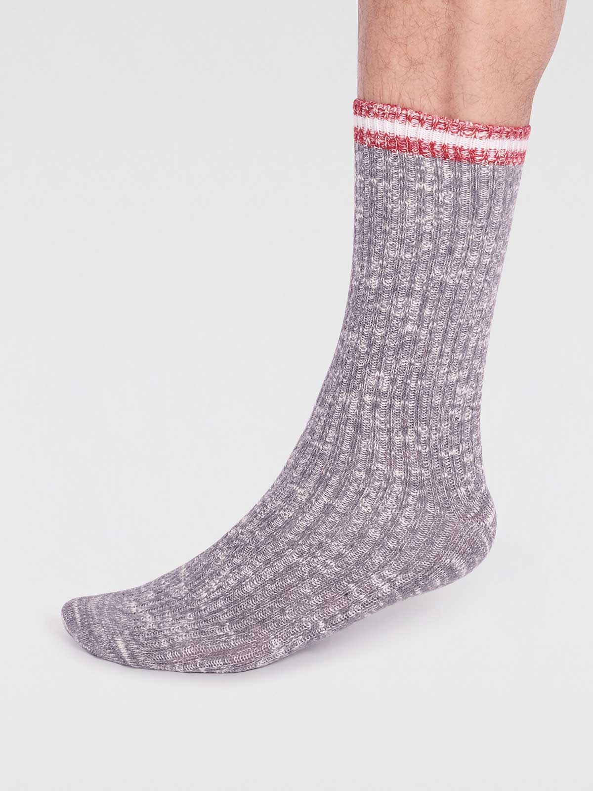 Grey | Phillip Organic Cotton Fleck Socks |Hotter UK