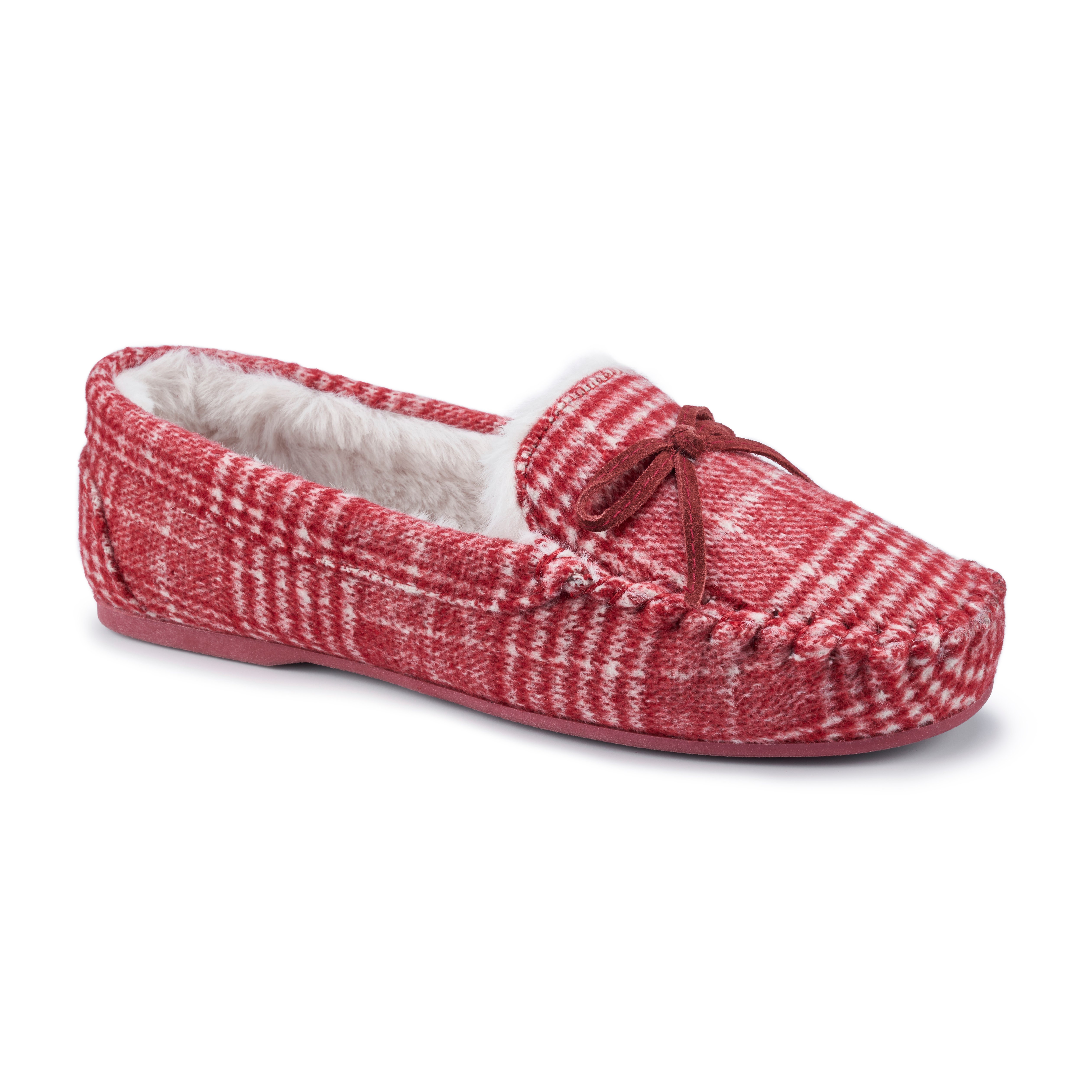 Red Houndstooth Women s Faux Fur Lined Slipper Cherish Slippers Hotter US