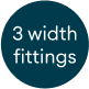 3 WIDTHS OFFERED