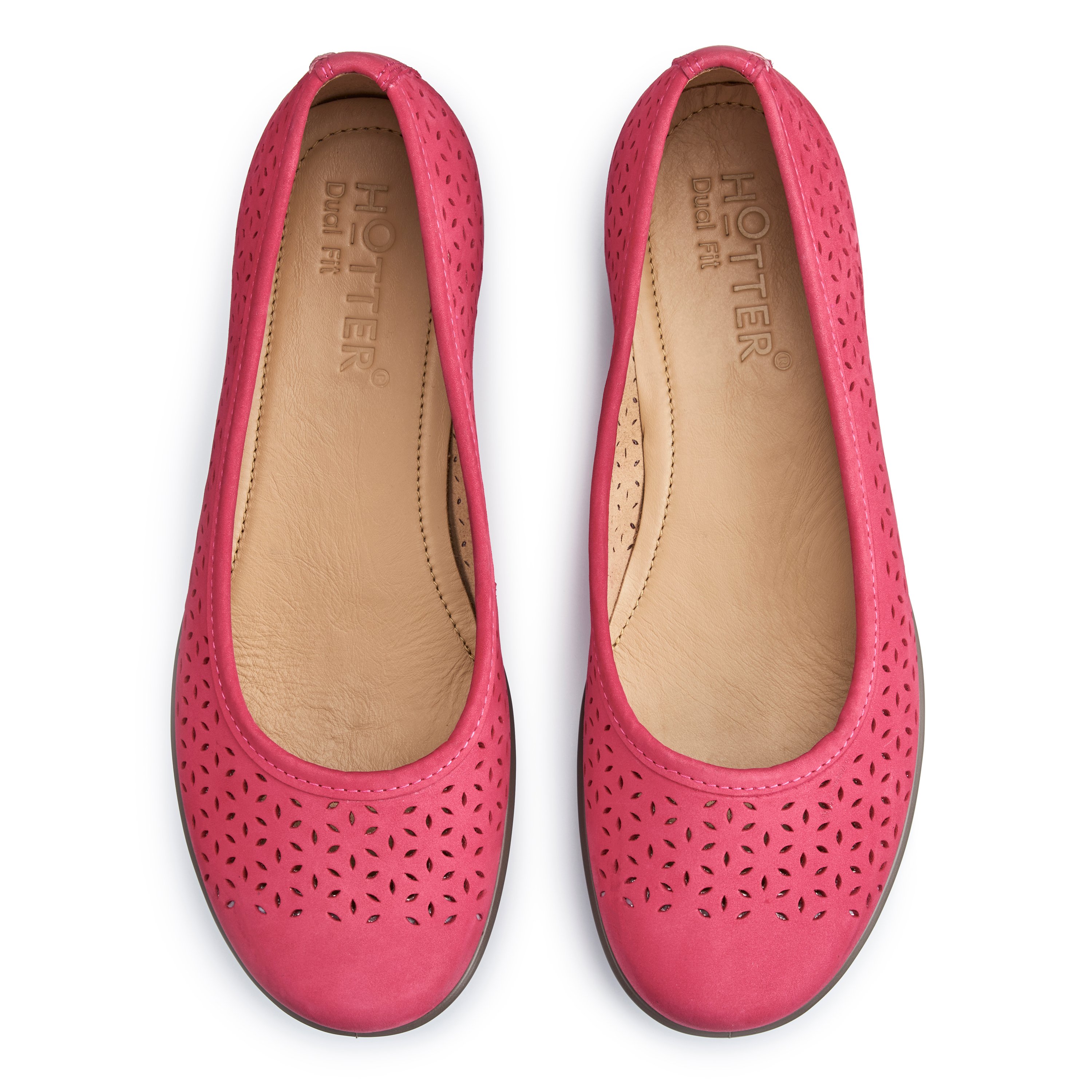 Bright Pink Women s Breathable Ballerina Pump Livvy II Shoes Hotter UK