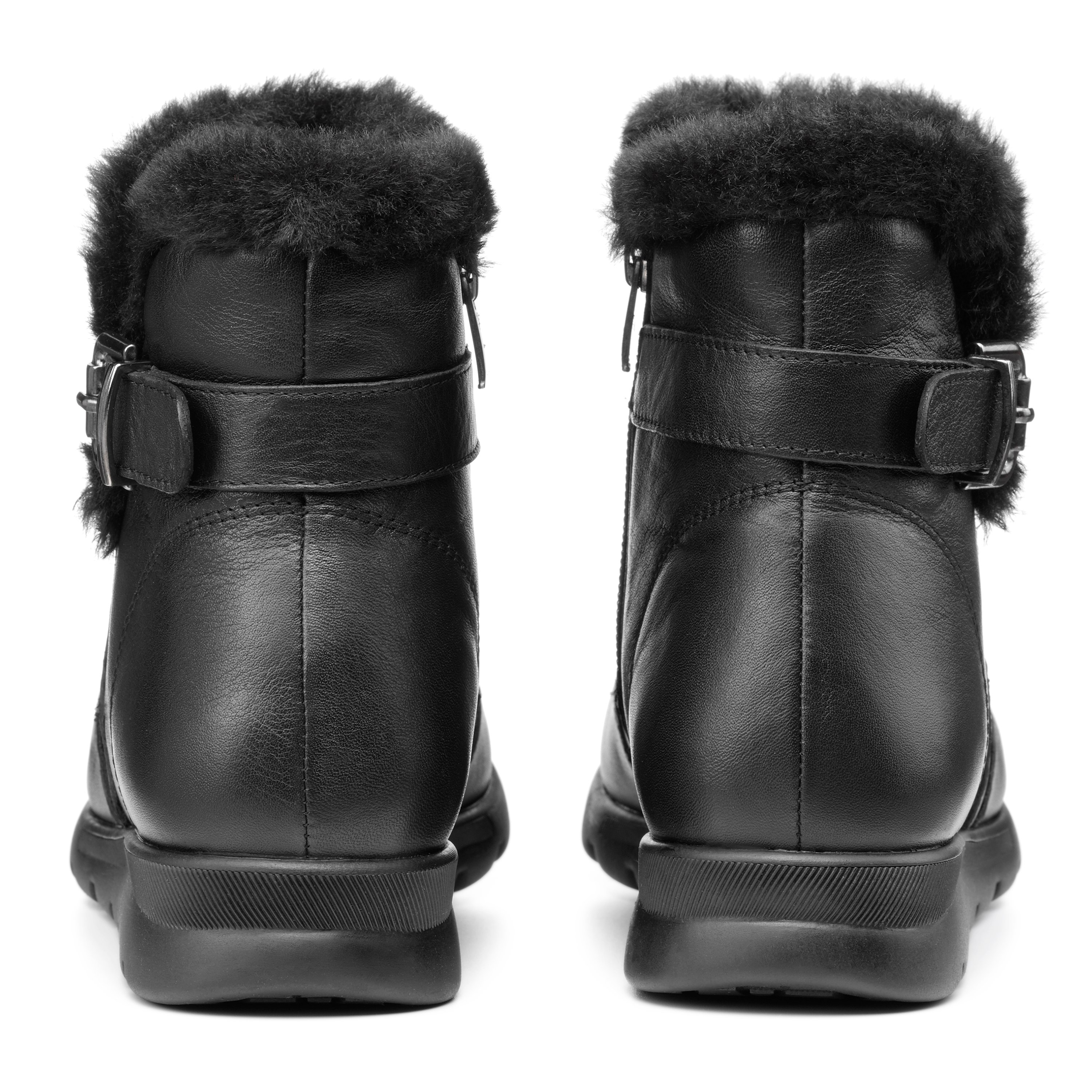 Black boots fur lined hotsell