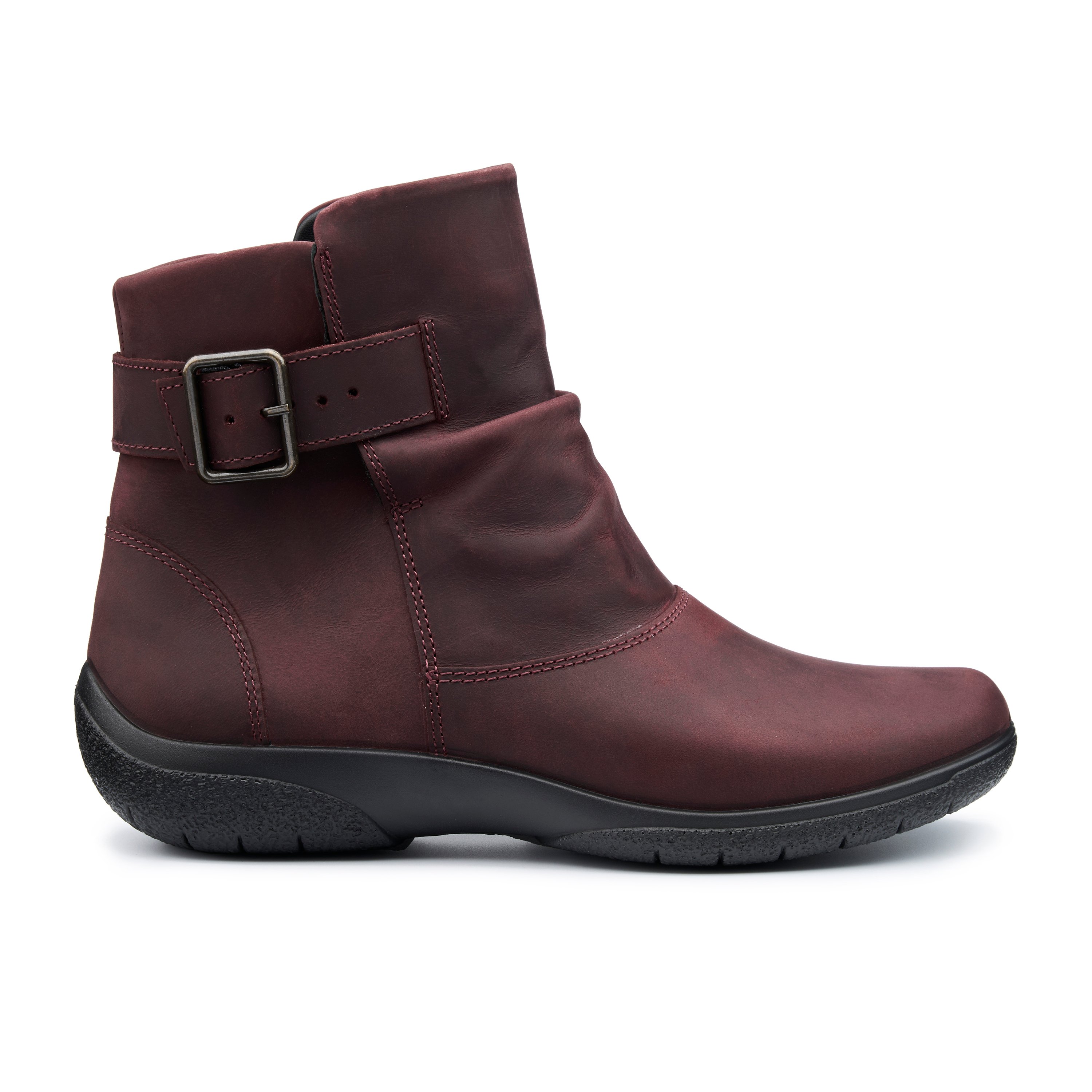 Maroon Women s Casual Biker Boots Rumour Boots Hotter UK