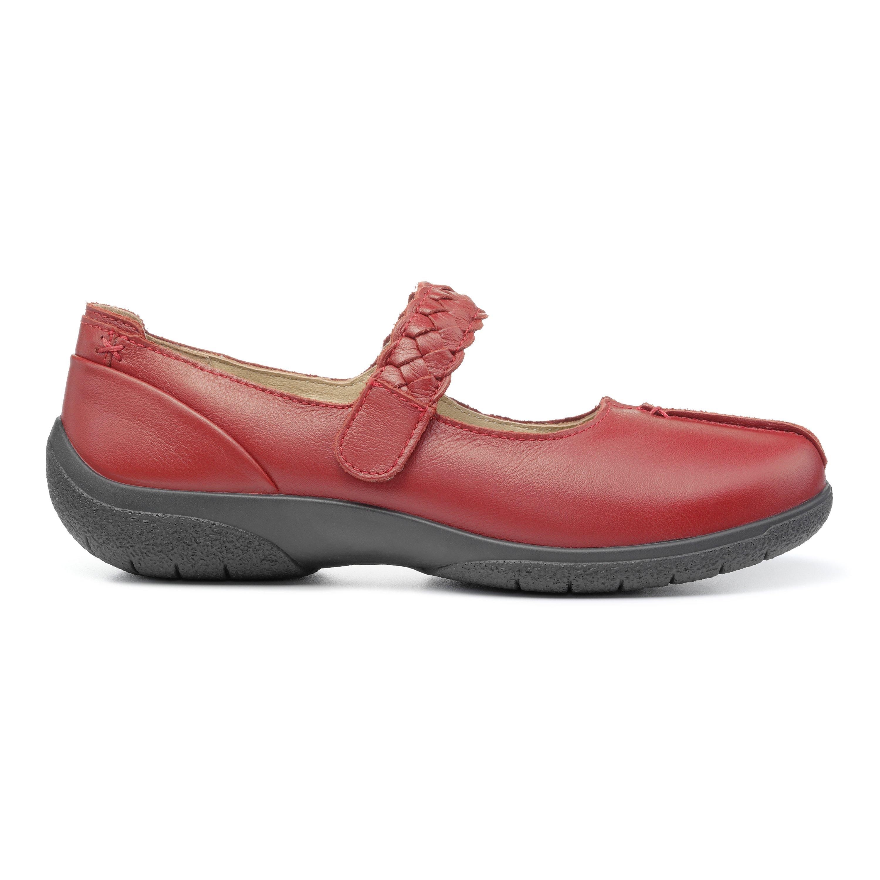 Red Womens Leather Mary Jane Shoe Shake Ii Shoes Hotter Uk