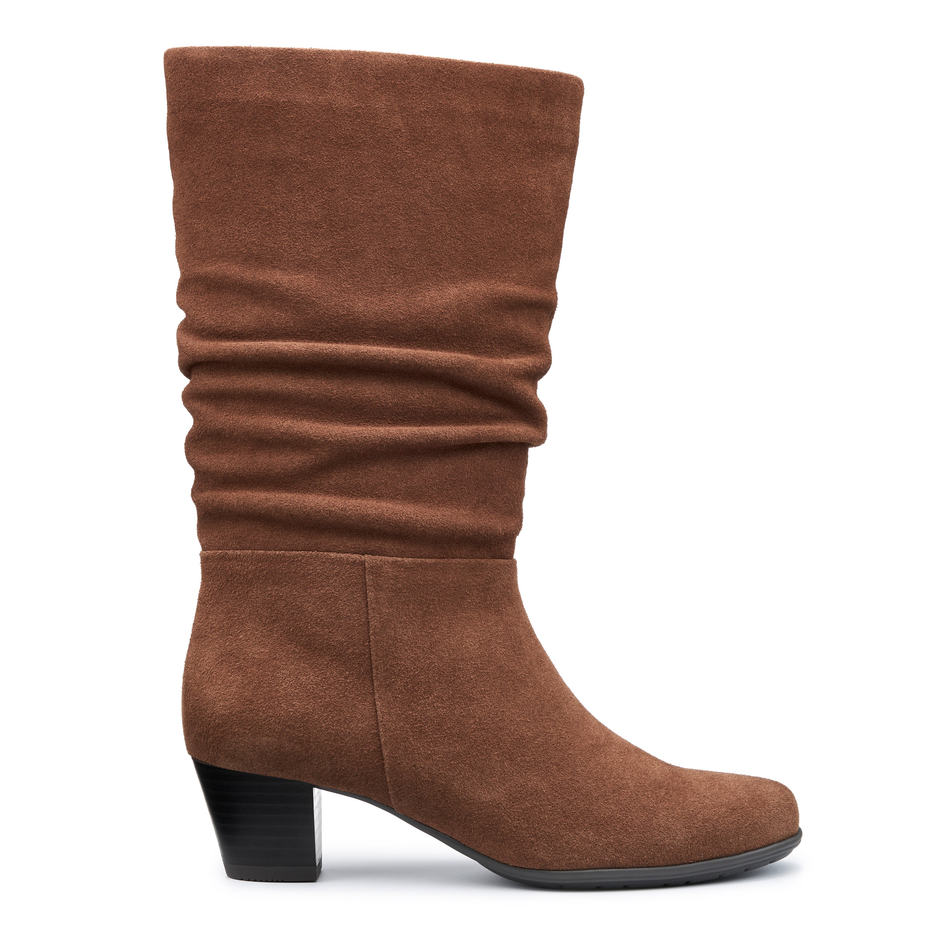 Mid calf suede slouch boots hotsell