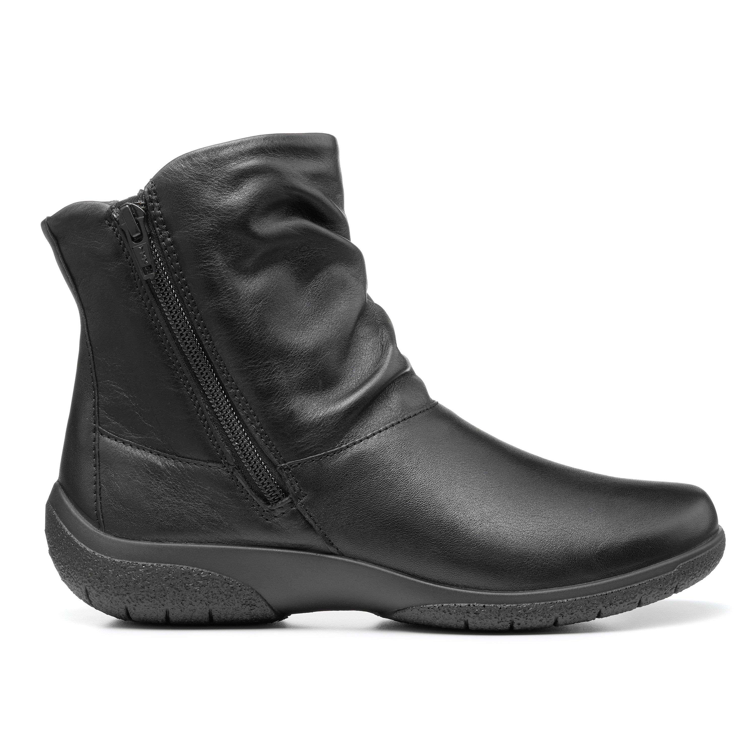 Black Women s Ankle Boot With Double Zips Whisper Boots Hotter UK